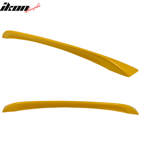 IKON MOTORSPORTS, Pre-painted Trunk Spoiler Compatible With 2000-2009 Honda S2000, Rio Yellow Pearl #Y65P ABS Rear Roof Wing, 2001 2002 2003 2004 2005 2006 2007 2008