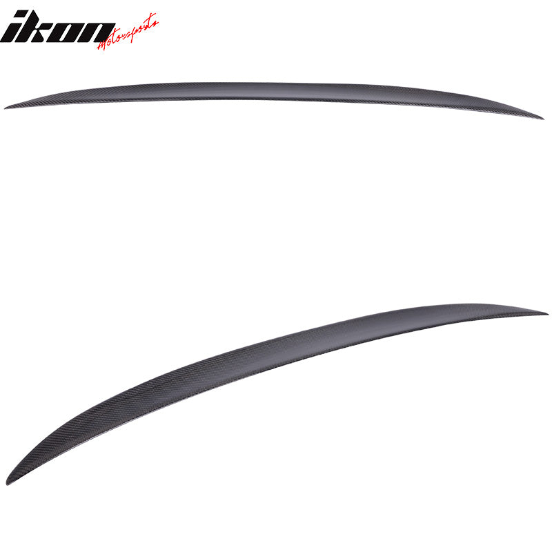 IKON MOTORSPORTS, Trunk Spoiler Compatible With 2014-2020 BMW 2-Series F11 Coupe , Matte Carbon Fiber P Style Rear Spoiler Wing, 2015 2016 2017 2018 2019