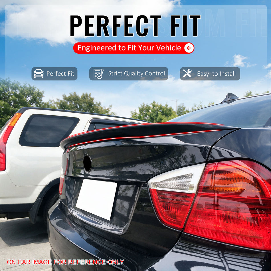 Fits 06-12 BMW E90 3-Series & M3 Sedan P Style Trunk Spoiler Painted #354 Silver