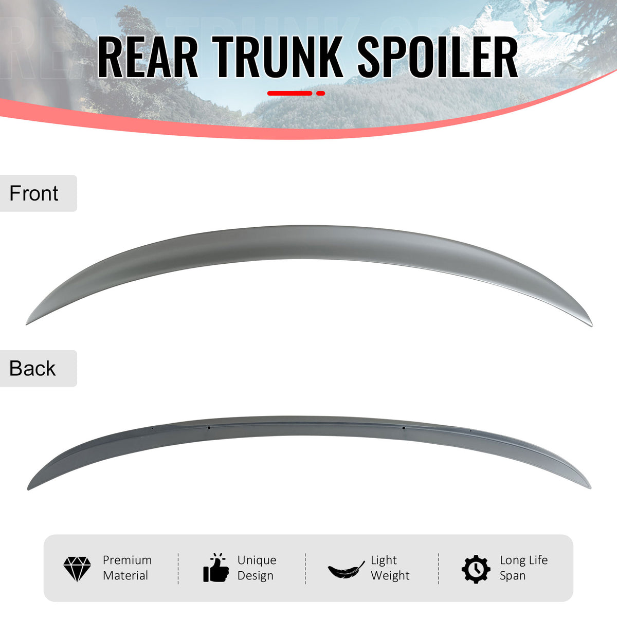 Fits 06-12 BMW E90 3-Series & M3 Sedan P Style Trunk Spoiler Painted #354 Silver