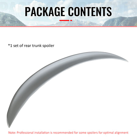 Fits 06-12 BMW E90 3-Series & M3 Sedan P Style Trunk Spoiler Painted #354 Silver