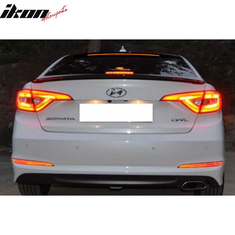 Trunk & Roof Spoiler Compatible With 2015-2016 Hyundai Sonata LF, Factory Style ABS Rear Deck Lip Wing by IKON MOTORSPORTS, 2016