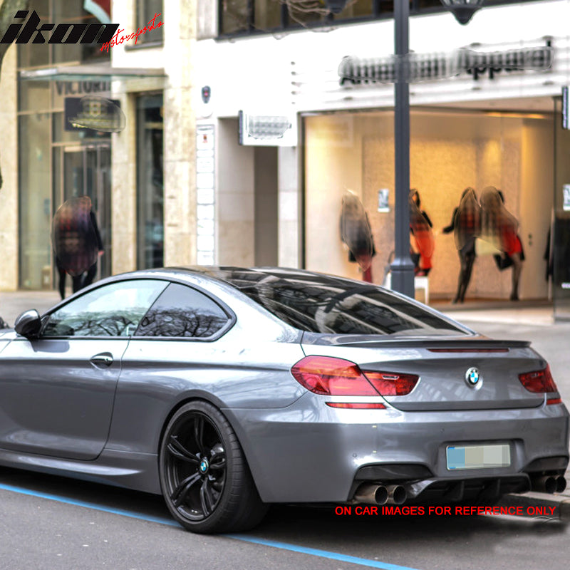 Trunk Spoiler Compatible With 2012-2019 BMW 6 Series F13, M6 Style ABS Painted #300 Alpine White III Rear Tail Lip Deck Boot Wing By IKON MOTORSPORTS, 2013 2014 2015 2016