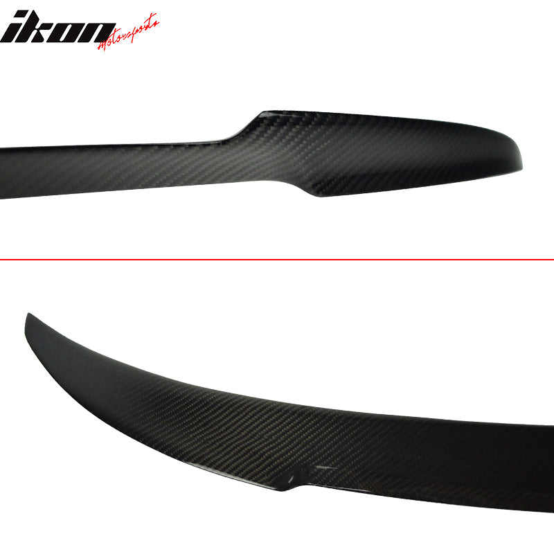 IKON MOTORSPORTS, Trunk Spoiler Compatible With 2012-2020 F30 Sedan BMW 3 Series F80 M3 , Matte Carbon Fiber M3 Style Rear Spoiler Wing, 2013 2014 2015 2016 2017 2018 2019