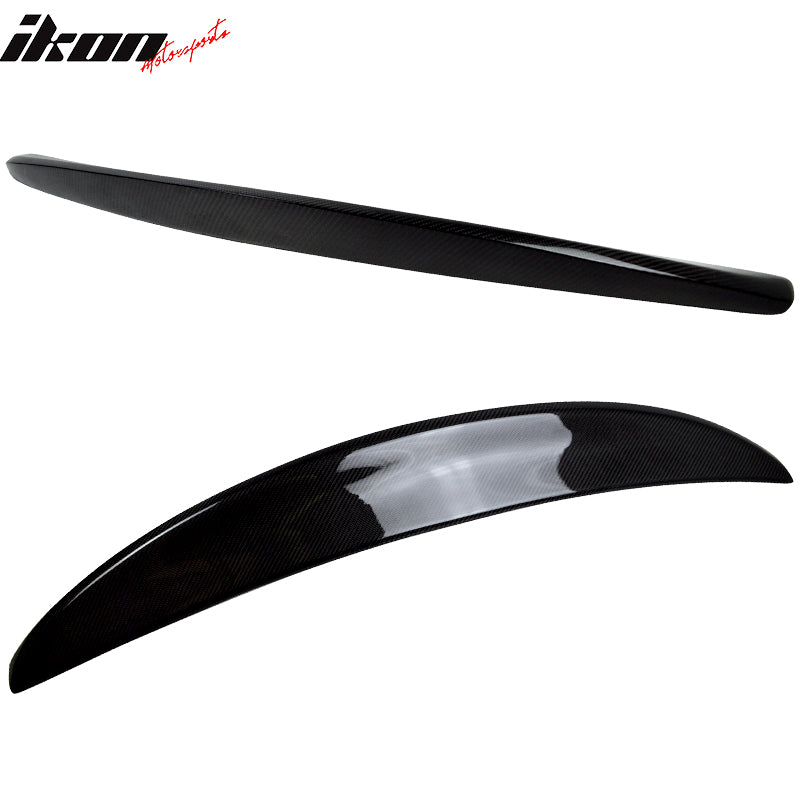 IKON MOTORSPORTS, Trunk Spoiler Compatible With 2008-2014 Maserati Gran Turismo Coupe, Matte Carbon Fiber IKON Style Rear Spoiler Wing, 2009 2010 2011 2012 2013