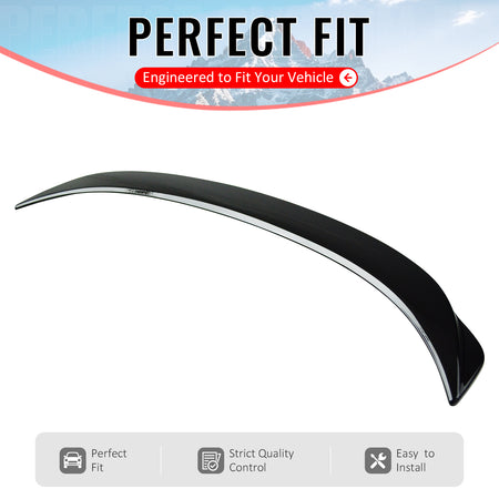 IKON MOTORSPORTS, Trunk Spoiler Compatible With 2014-2020 Lexus IS200t IS250 IS300 IS350 IS300h Sedan 4-Door, Rear Trunk Duck Lid Spoiler Wing Lip F Style ABS Painted #212 Obsidian, 2015 2016 2017