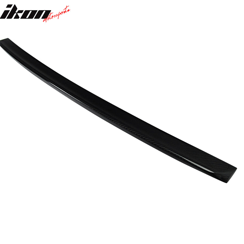 IKON MOTORSPORTS, Trunk Spoiler Compatible With 1999-2005 BMW 3 Series E46, Matte Carbon Fiber Ikon Style Rear Spoiler Wing, 2000 2001 2002 2003 2004