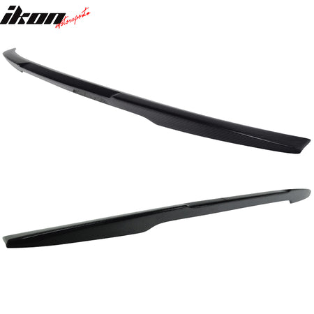 IKON MOTORSPORTS, Trunk Spoiler Compatible With 2015-2020 BMW F82 M4 , Matte Carbon Fiber P Style Rear Spoiler Wing, 2016 2017 2018 2019