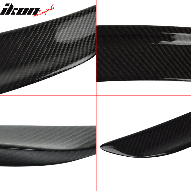 IKON MOTORSPORTS, Trunk Spoiler Compatible With 2014-2020 Lexus Sedan IS200t IS250 IS30, IS350 IS300h, Matte Carbon Fiber B Style Rear Spoiler Wing, 2015 2016 2017 2018 2019