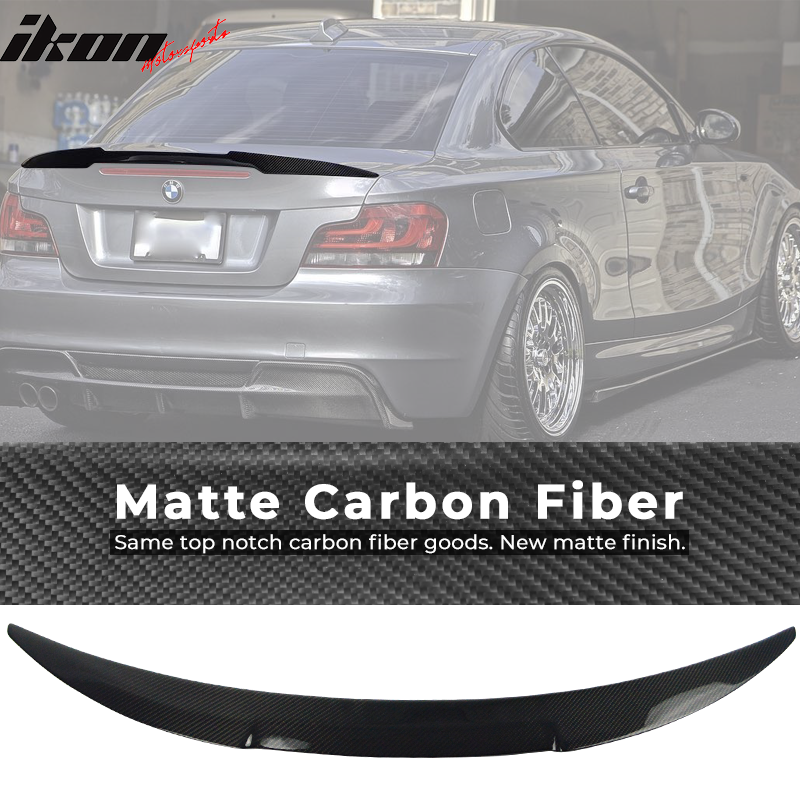 2007-2013 BMW E82 1 Series Coupe M4 Style Trunk Spoiler Wing Matte CF