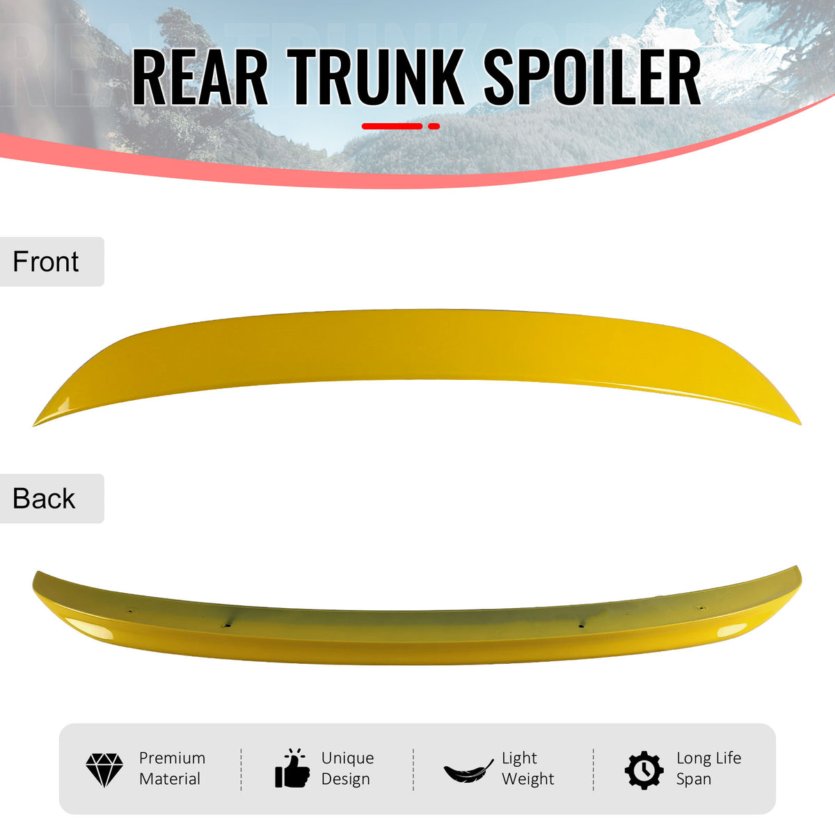 Fits 03-09 Nissan 350Z OE Style Rear Trunk Spoiler Wing Lip Painted #E33 Yellow