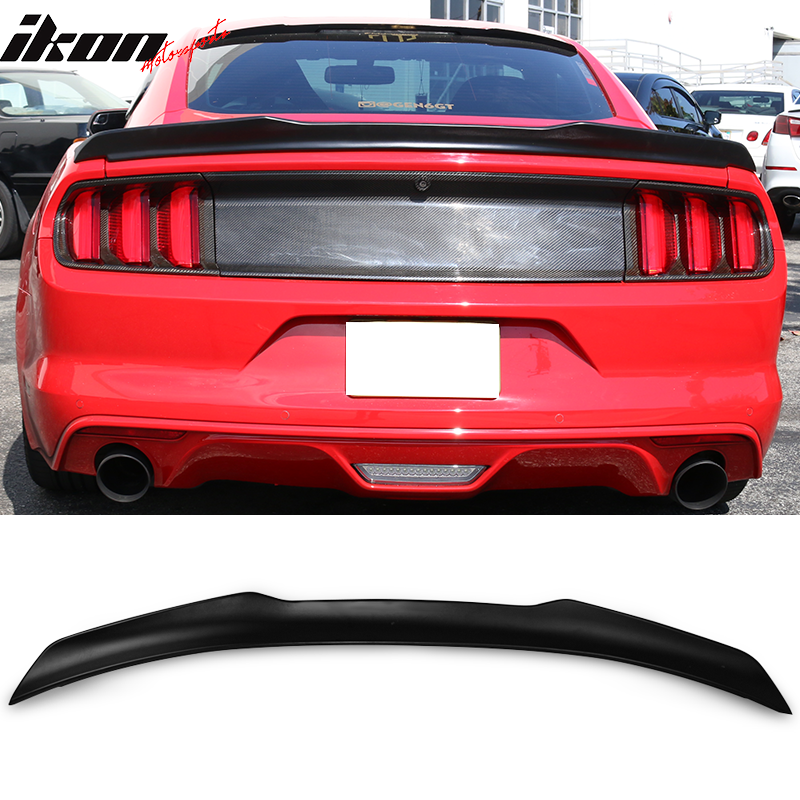2015-2023 Ford Mustang H High Kick Style Unpainted Trunk Spoiler ABS