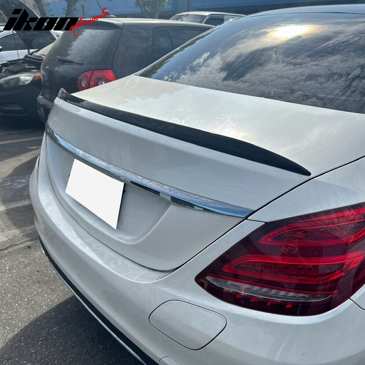 Fits 15-21 Benz W205 C-Class Trunk Spoiler AMG Style Carbon Fiber Rear Boot Wing