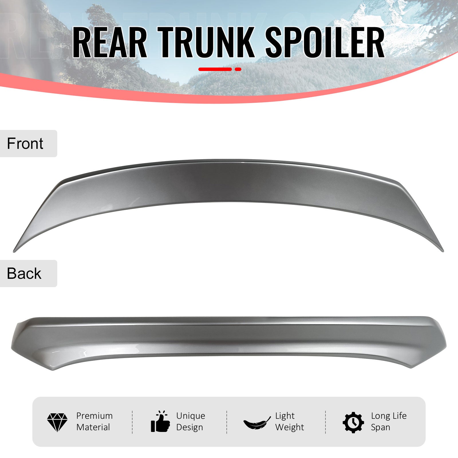 Fits 15-17 Nissan Juke Trunk Spoiler Wing Painted #K23 Liquid Platinum Metallic