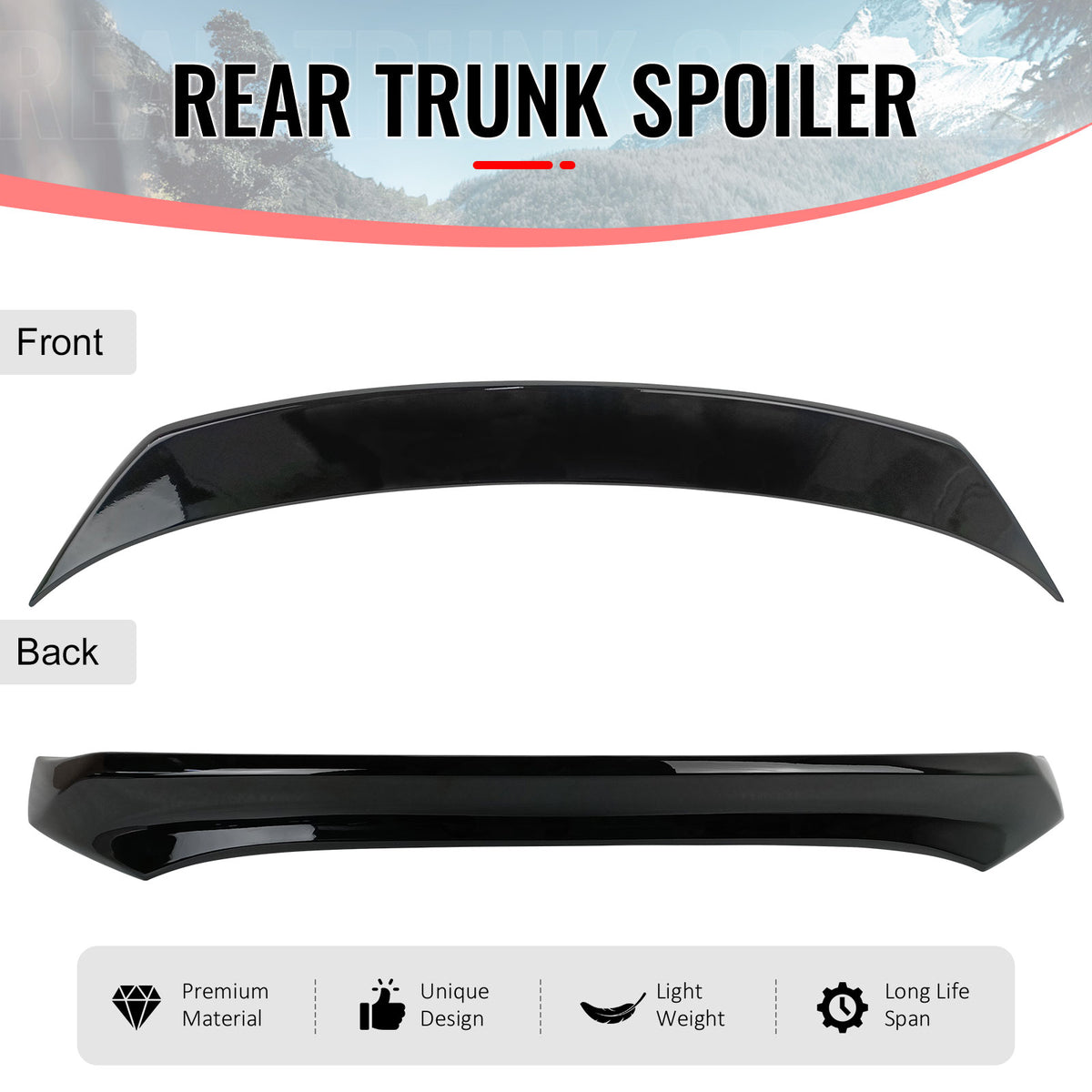 Fits 15-17 Nissan Juke Rear Trunk Spoiler Wing ABS Painted #KH3 Black Obsidian