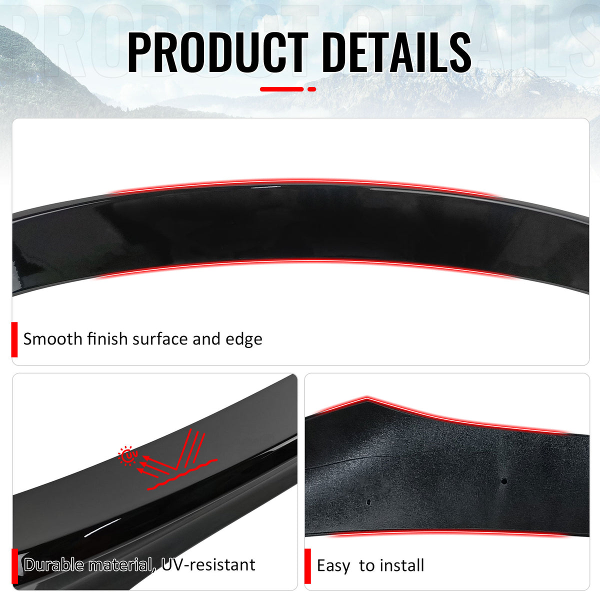 Fits 15-17 Nissan Juke Rear Trunk Spoiler Wing ABS Painted #KH3 Black Obsidian