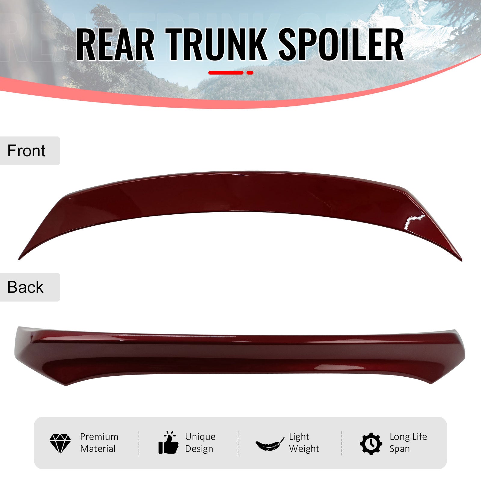 Fits 15-17 Nissan Juke Rear Trunk Spoiler Wing ABS Painted #NAH Red Pearl
