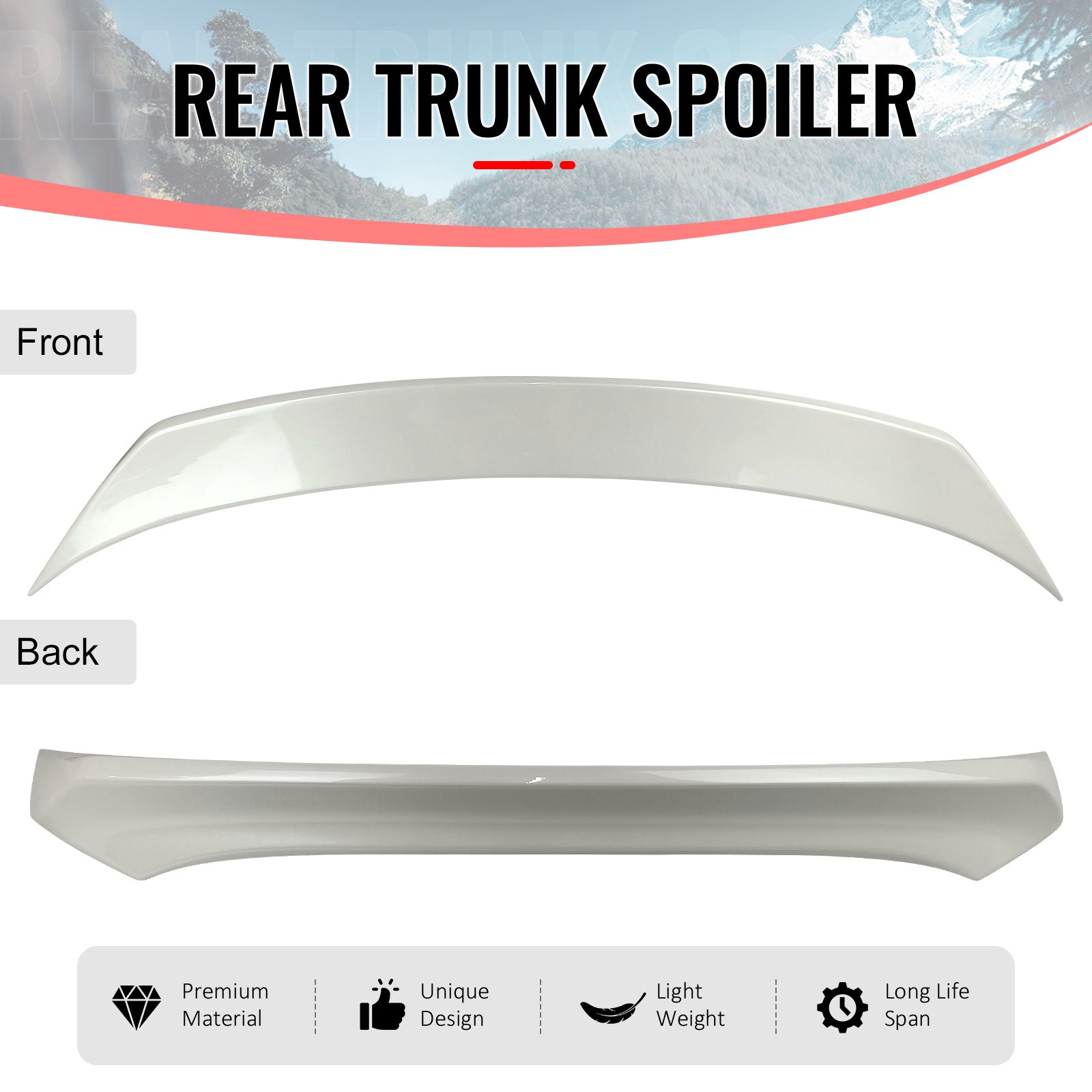 Fits 15-17 Nissan Juke Trunk Spoiler Wing ABS Painted #BQAB, QAB White Pearl