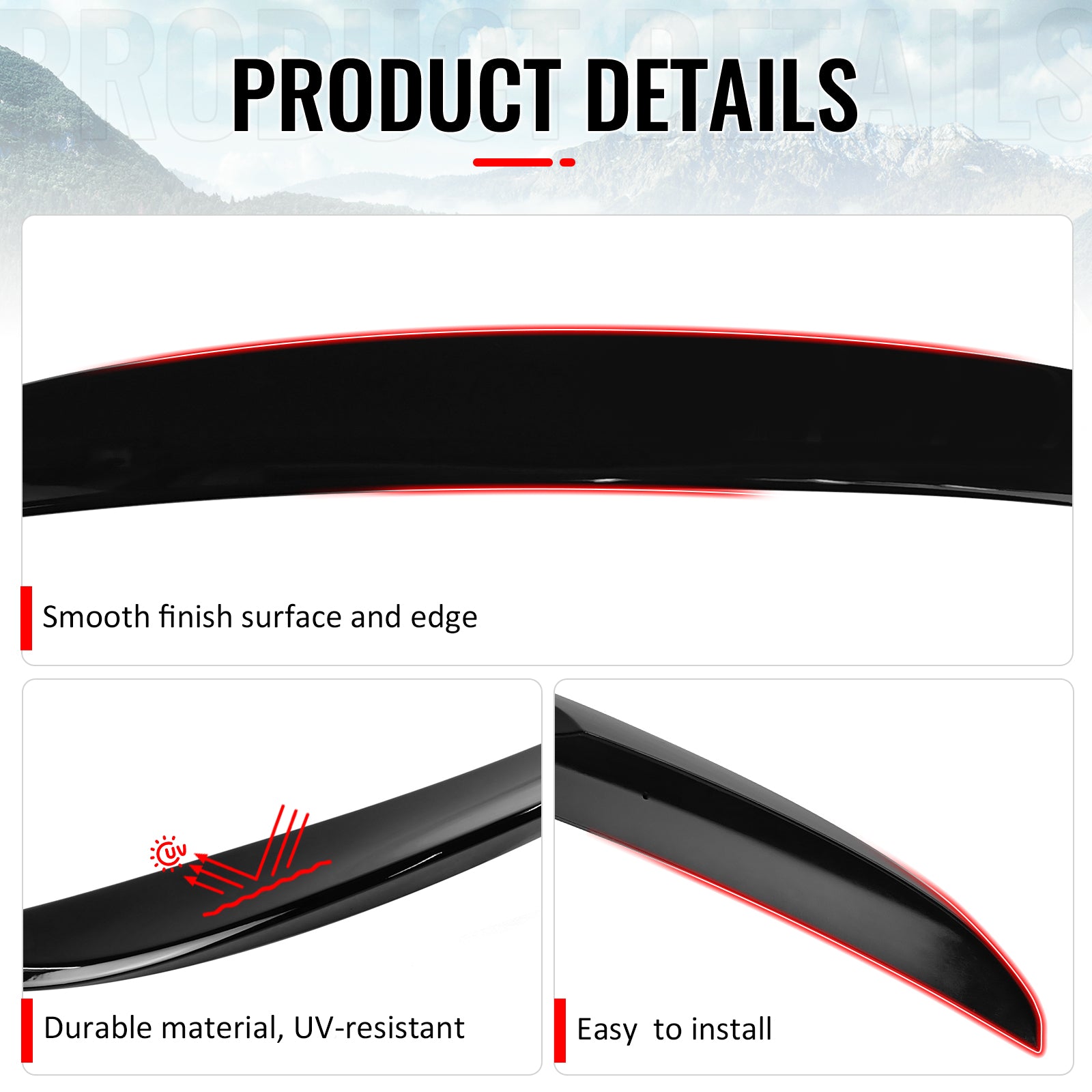Fits 04-10 E60 Performance Trunk Spoiler Painted #668 Jet Black