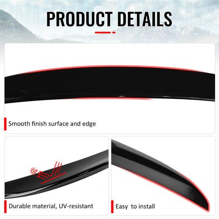 Fits 04-10 E60 Performance Trunk Spoiler Painted #668 Jet Black