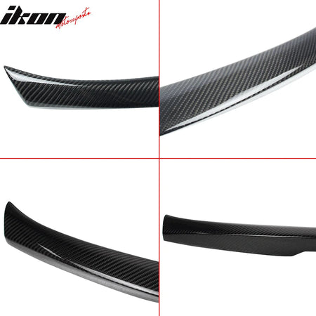 IKON MOTORSPORTS, Trunk Spoiler Compatible With 2014-2020 BMW 2-Series F11 Coupe , Matte Carbon Fiber M4 Style Rear Spoiler Wing, 2015 2016 2017 2018 2019