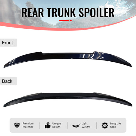 Fits 17-23 G30 Sedan M4 V Style Painted #416 Carbon Black Metallic Trunk Spoiler