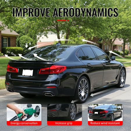 Fits 17-23 G30 Sedan M4 V Style Painted #416 Carbon Black Metallic Trunk Spoiler