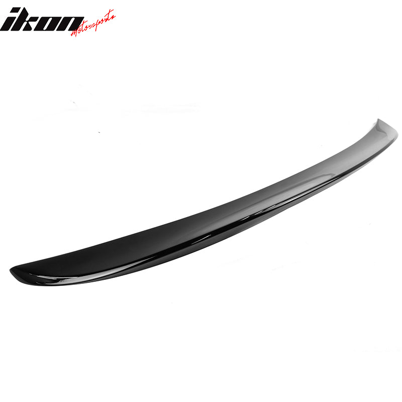 IKON MOTORSPORTS, Trunk Spoiler Compatible With 2004-2010 BMW E60 5-Series  Sedan 4-Door, Painted #668 Jet Black High Kick Performance Style ABS  Plastic Rear Spoiler Wing Trim, 2005 2006 2007 2008 2009 – Ikon Motorsports