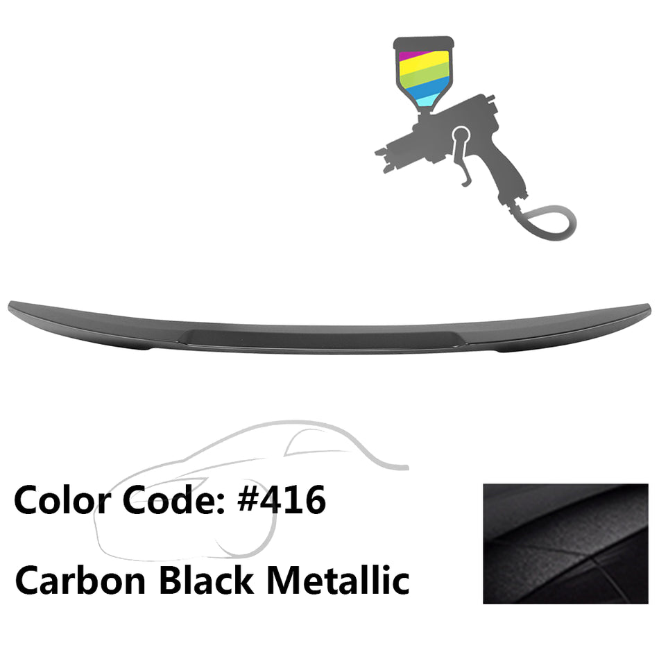 IKON MOTORSPORTS Trunk Spoiler Compatible With 2007-2013 BMW E82 1 Series Coupe 2-Door, M4 Style Painted #416 Carbon Black Metallic ABS Rear Wing