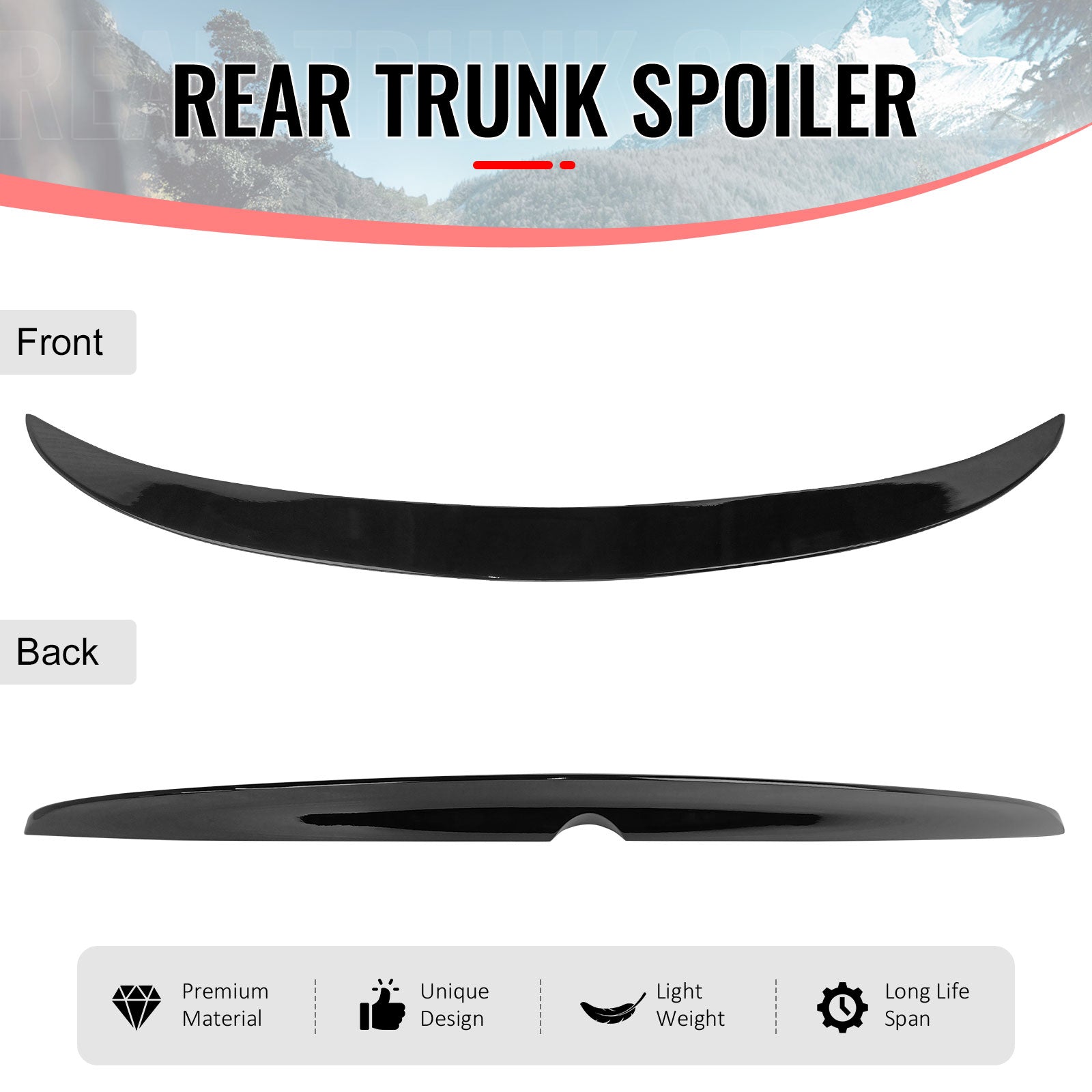 Fits 16-22 BMW G11 G12 7 Series Sedan AC Style Trunk Spoiler Painted #668 Black