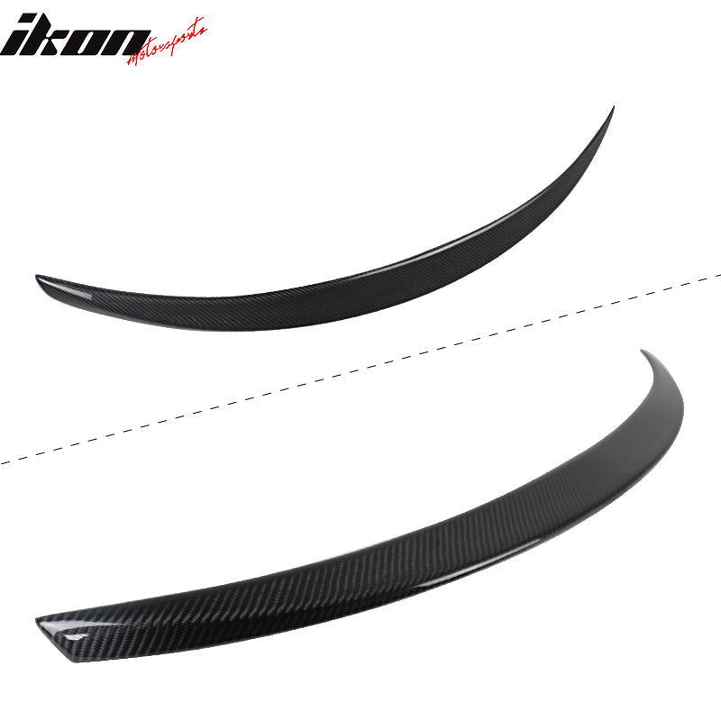 IKON MOTORSPORTS, Trunk Spoiler Compatible With 2014-2020 Infiniti Q50 Sedan , Matte Carbon Fiber Ikon Style Rear Spoiler Wing, 2015 2016 2017 2018 2019