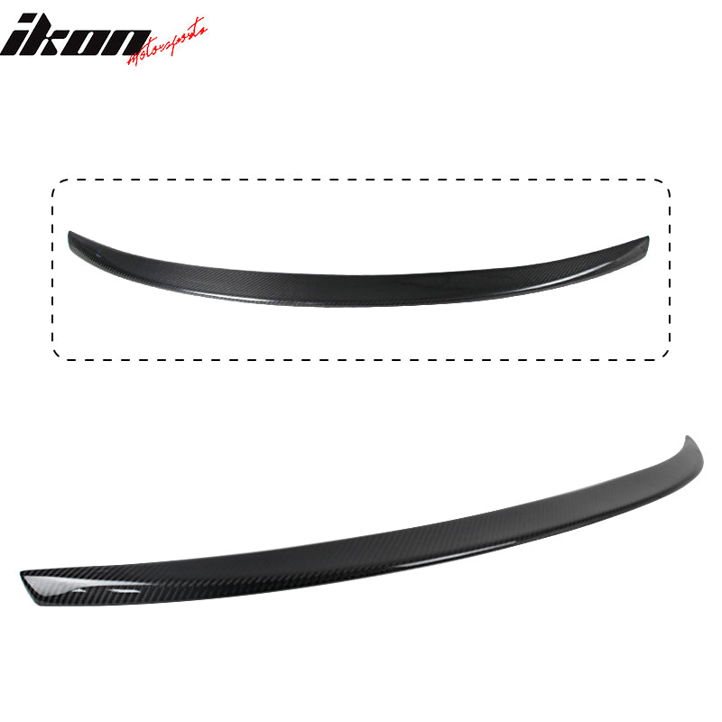 IKON MOTORSPORTS, Trunk Spoiler Compatible With 2014-2020 Infiniti Q50 Sedan , Matte Carbon Fiber Ikon Style Rear Spoiler Wing, 2015 2016 2017 2018 2019