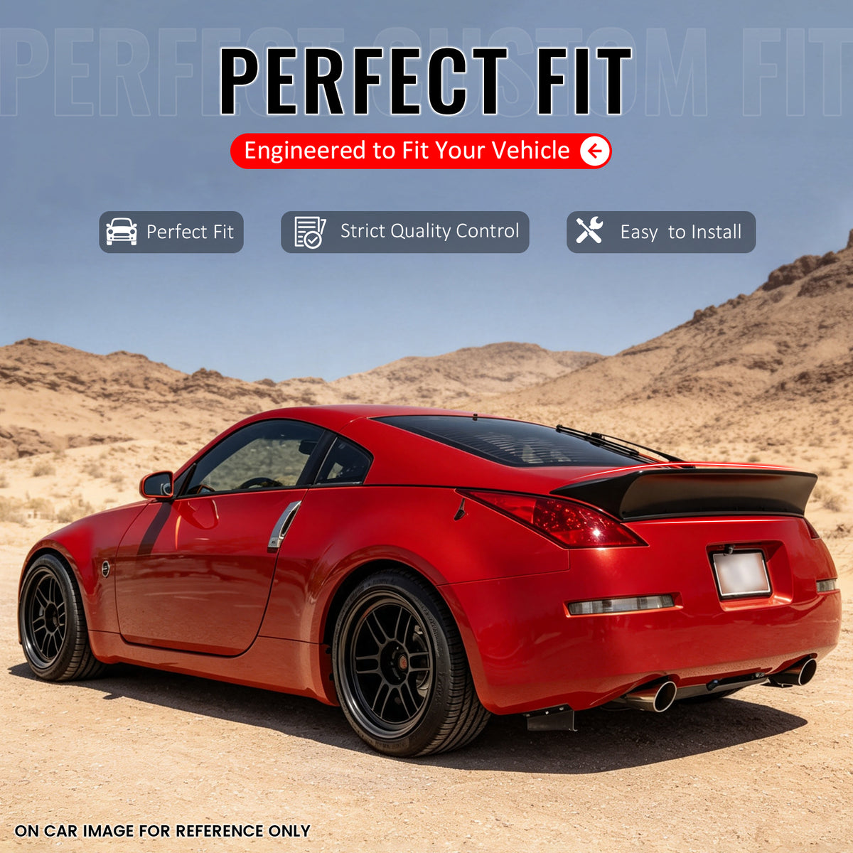 Fits 2003-2009 Nissan 350Z Coupe Trunk Spoiler V Style Carbon Fiber Print