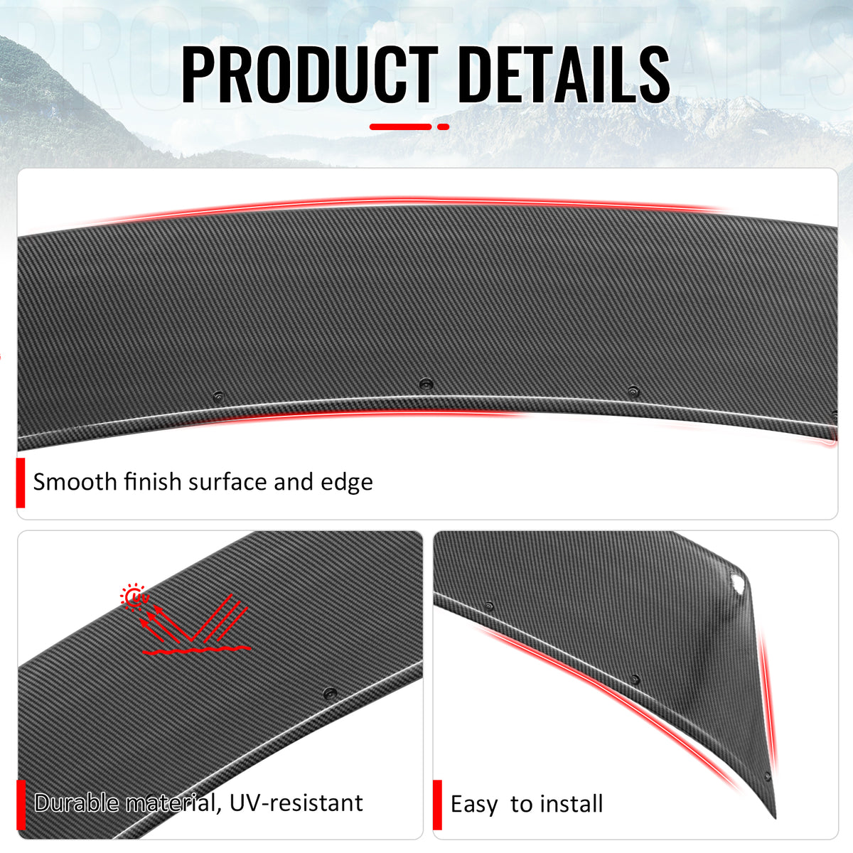 For 03-09 Nissan 350Z Fairlady V Style Ducktail Trunk Spoiler Carbon Fiber Print