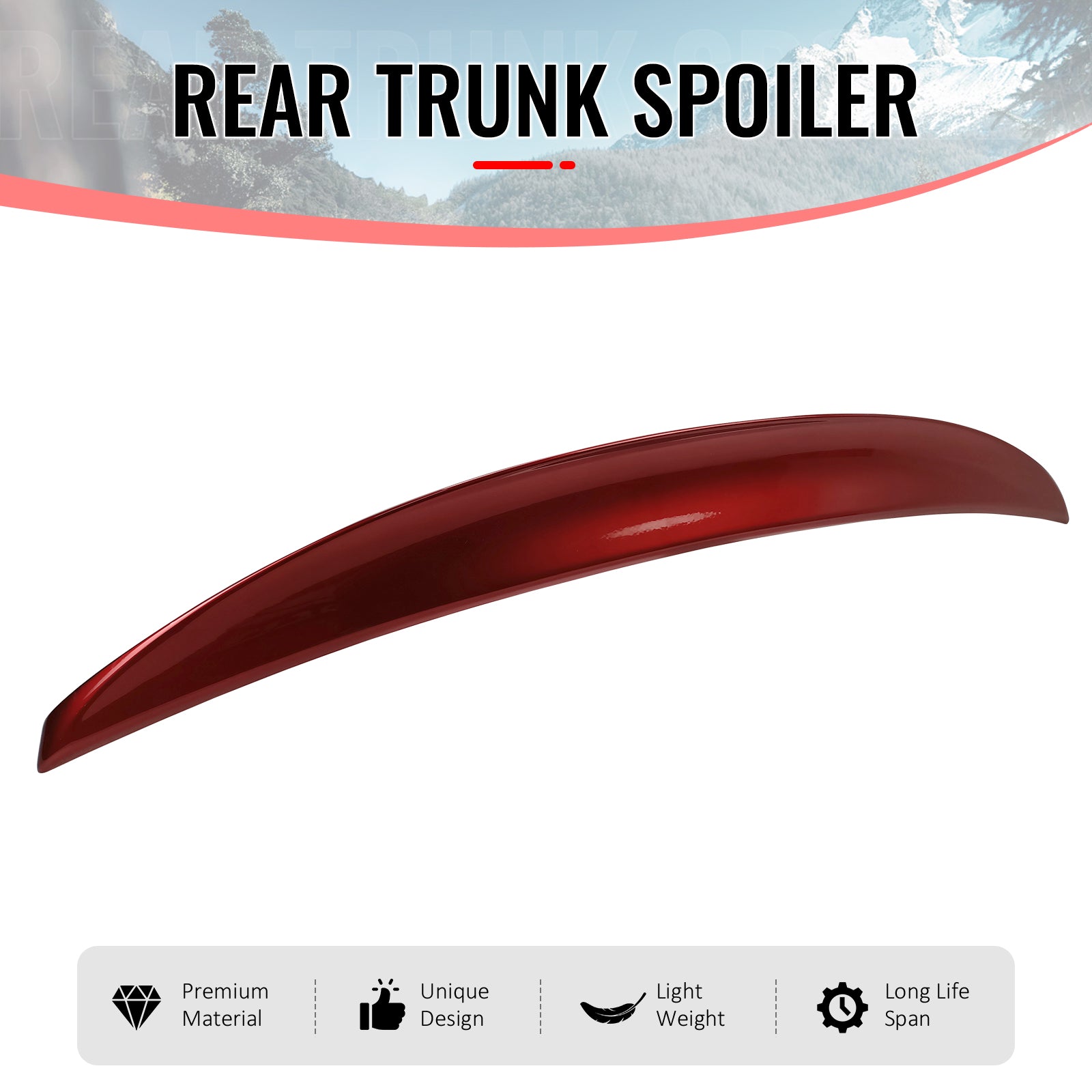 Fits 16-26 Mazda MX5 MX-5 Miata Performance Style Trunk Spoiler Painted #41V Red