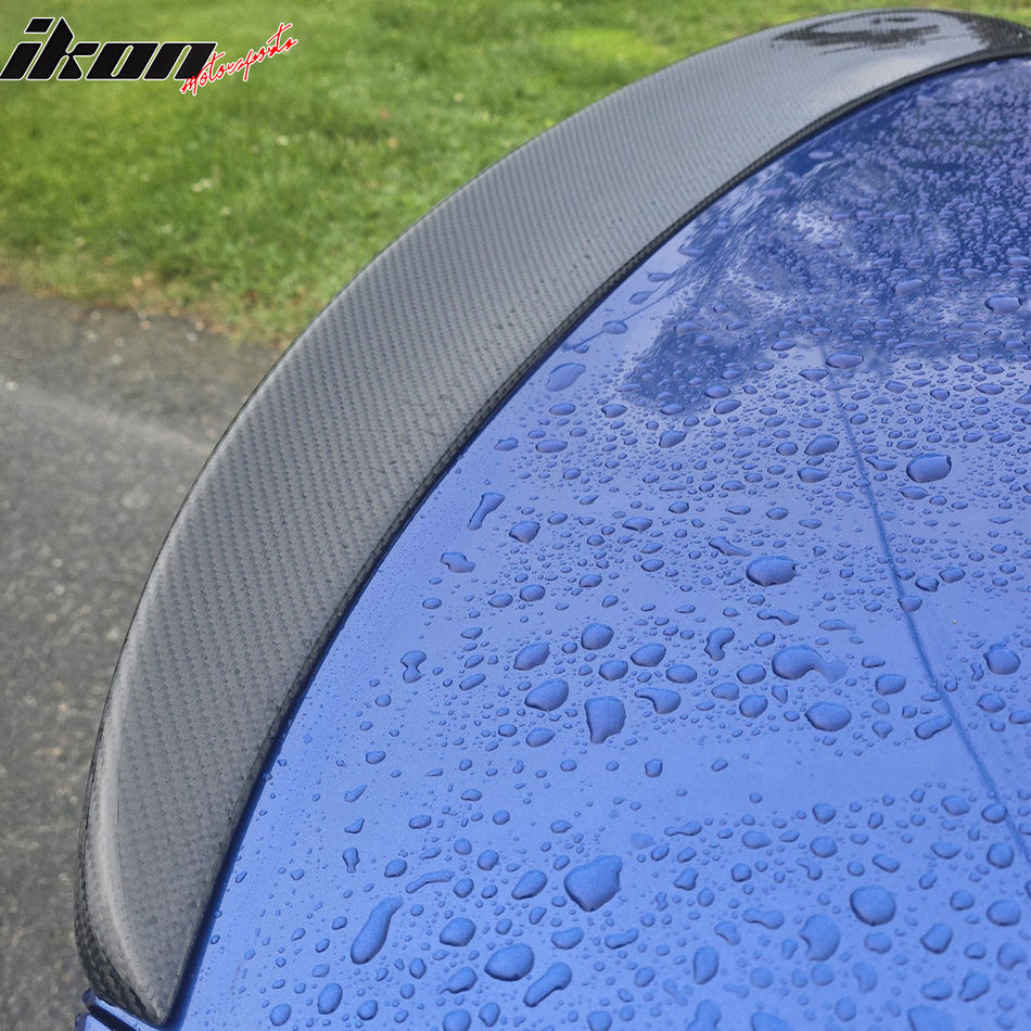 IKON MOTORSPRTS, Trunk Spoiler Compatible With 2013-2020 Audi A3/S3/RS3 4-Door Sedan, Performance Style Rear Boot Deck Lid Wing Real Carbon Fiber Tail Trim Lip 1PC, 2014 2015 2016 2017 2018 2019