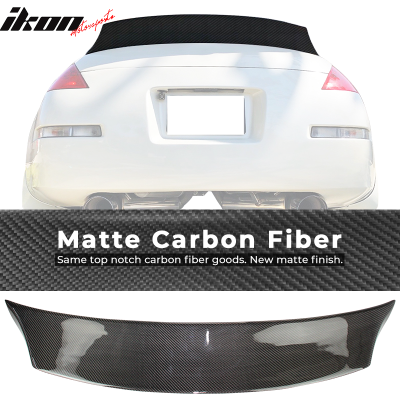 Compatible With 2003-2008 Nissan 350Z V Style Carbon Fiber Trunk Spoiler Wing Tail Lid