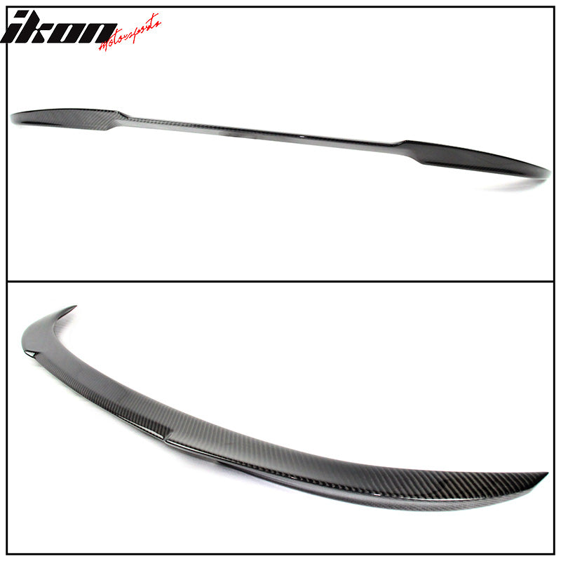 IKON MOTORSPORTS Trunk Spoiler Compatible With 2014-2020 BMW 4-Series F33 Convertible F83 M4 Convertible 2-Door, M4 Style Carbon Fiber CF Smooth Lid Deck Lip Wing