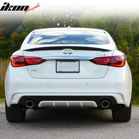 Fits 14-24 Infiniti Q50 Sedan 4Dr OE Factory Style Unpainted ABS Trunk Spoiler