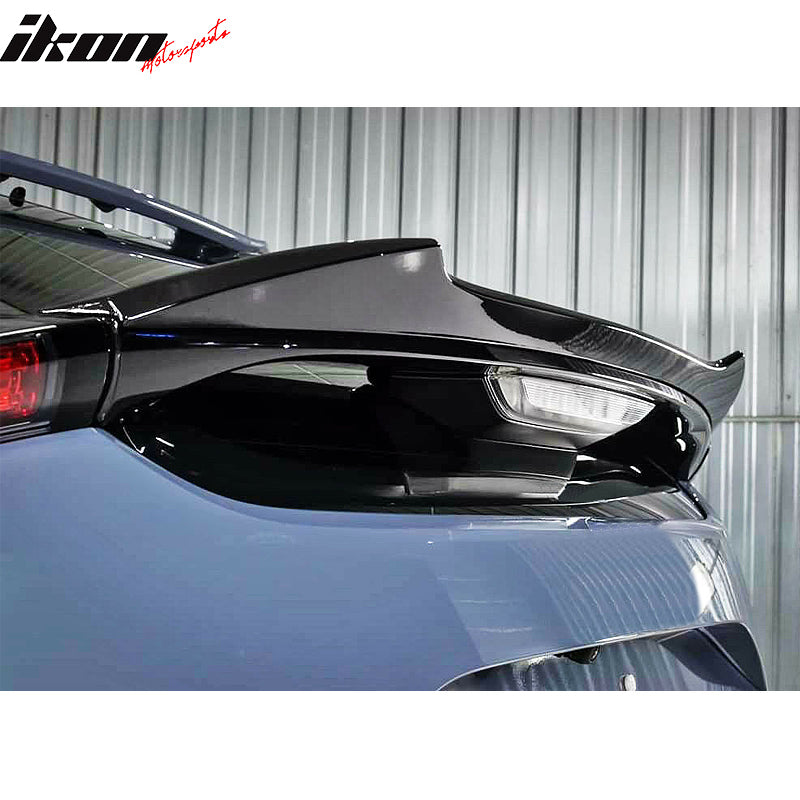 IKON MOTORSPORTS, Trunk Spoiler Compatible With 2017-2021 Honda Civic 5DR Hatchback, Painted Berlina Black #NH547 ABS Plastic V Style Rear Spoiler Wing, 2018 2019 2020