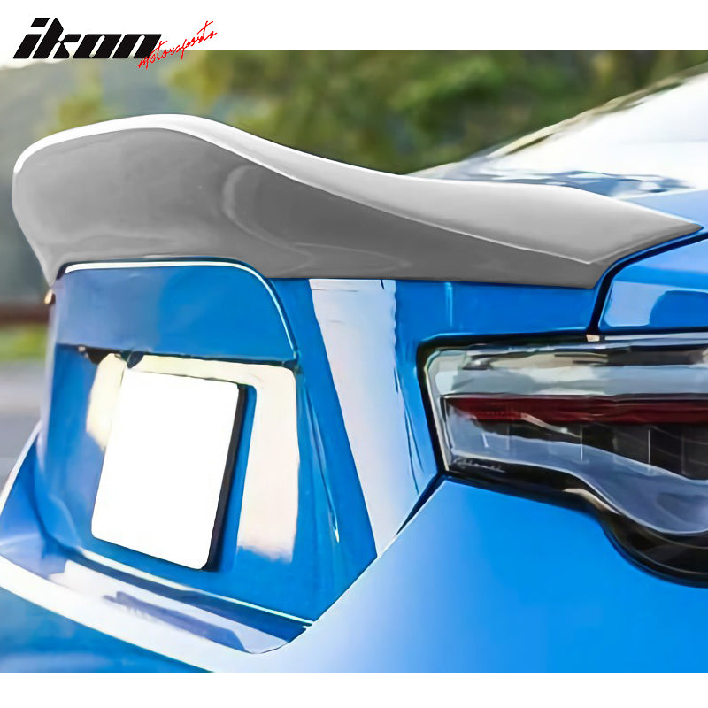 IKON MOTORSPORTS, Trunk Spoiler Compatible With 2013-2016 Scion FR-S & 2013-2020 Subaru BRZ & Toyota 86, Painted Argento Metallic / Sterling Silver Metallic #D6S ABS L Style Rear Spoiler