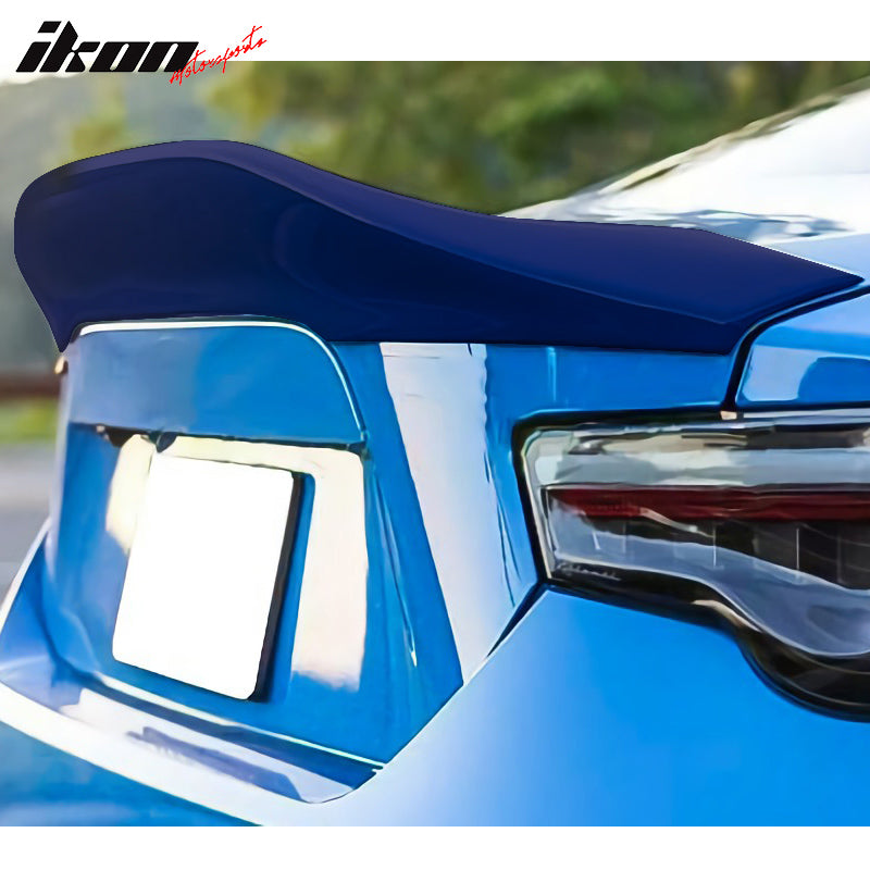 IKON MOTORSPORTS, Trunk Spoiler Compatible With 2013-2016 Scion FR-S & 2013-2020 Subaru BRZ & 2017-2020 Toyota 86, Painted Ultramarine Metallic / Galaxy Blue Metallic #E8H ABS L Style Rear Spoiler