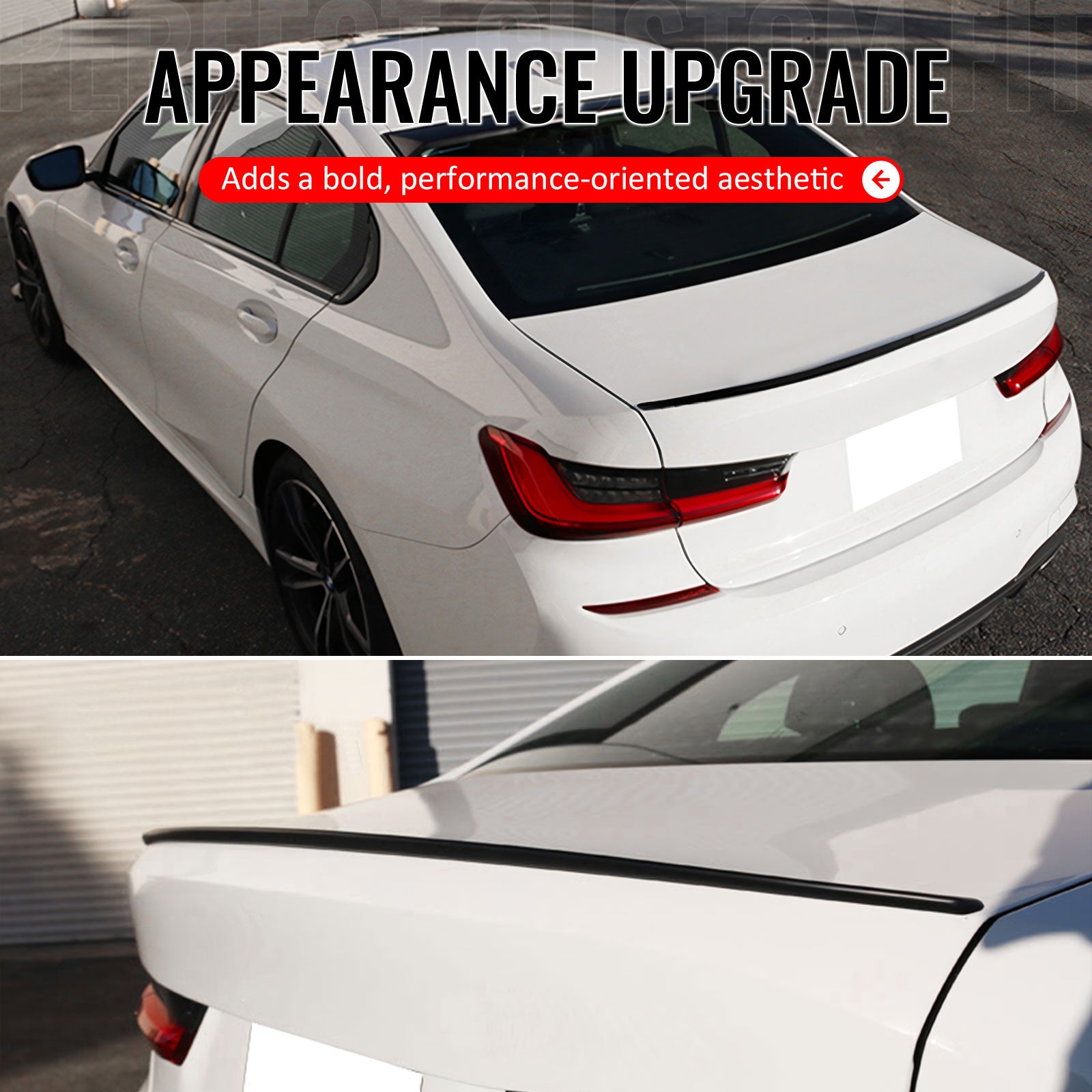 Fits 19-26 BMW G20 3 Series OE Style Painted 668 Black Rear Trunk Spoiler Wing