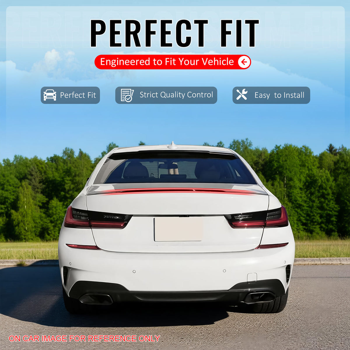 IKON MOTORSPORTS Trunk Spoiler Compatible With 2019-2026 BMW 3 Series G20 Sedan 4-Door, OE Style Painted #B39 Mineralgrau Metallic ABS Rear Wing
