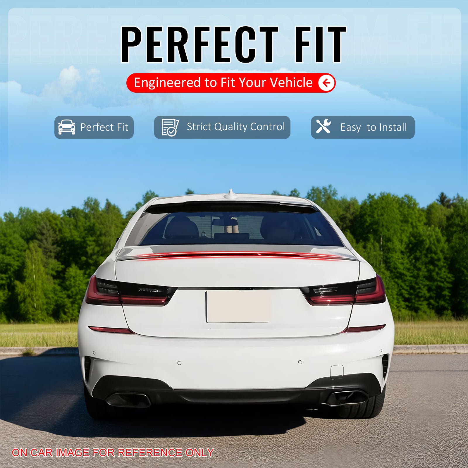 IKON MOTORSPORTS Trunk Spoiler Compatible With 2019-2026 BMW 3 Series G20 Sedan 4-Door, OE Style Painted #B39 Mineralgrau Metallic ABS Rear Wing