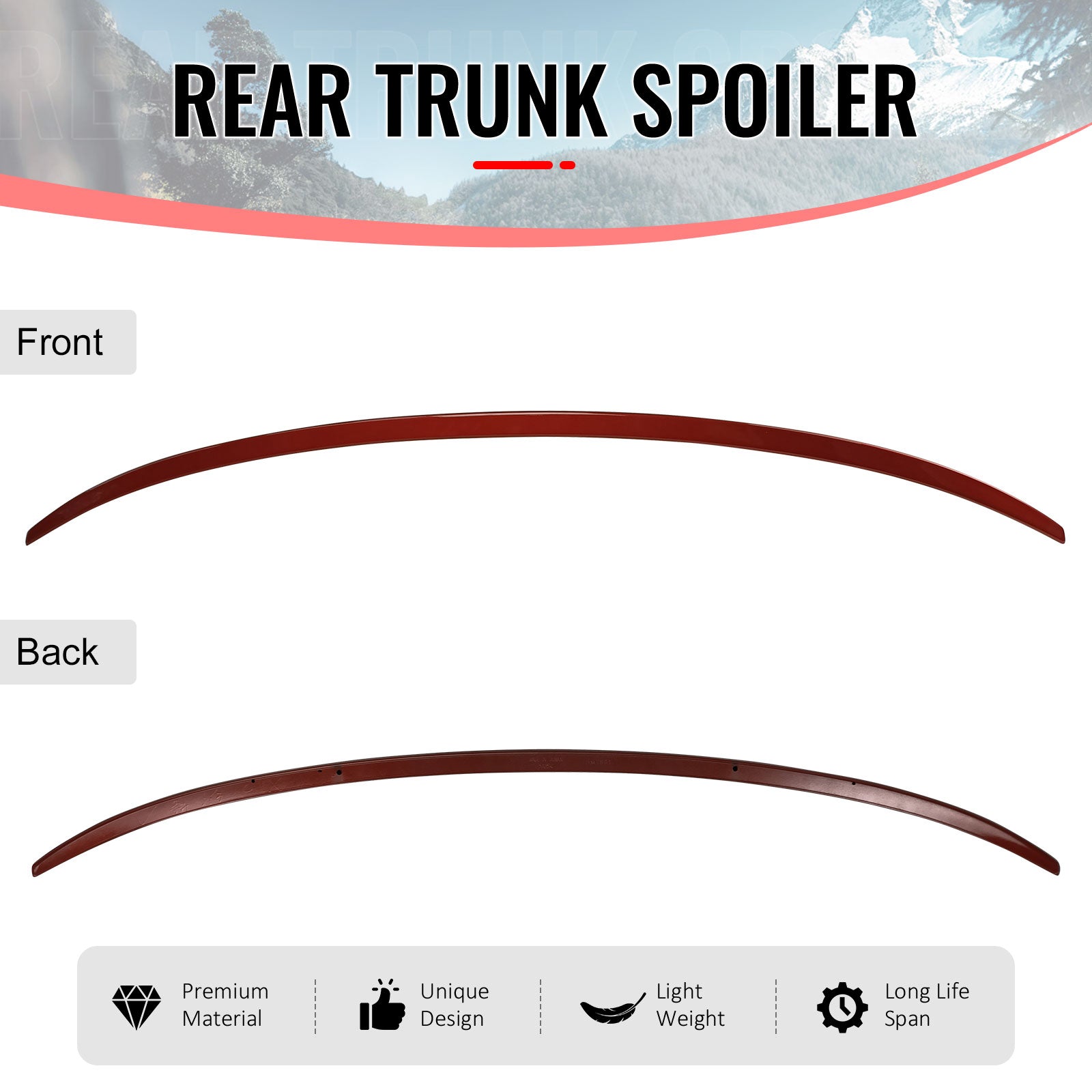 Fits 19-26 G20 OE Style Painted #C1X Sunset Orange Metallic Trunk Spoiler