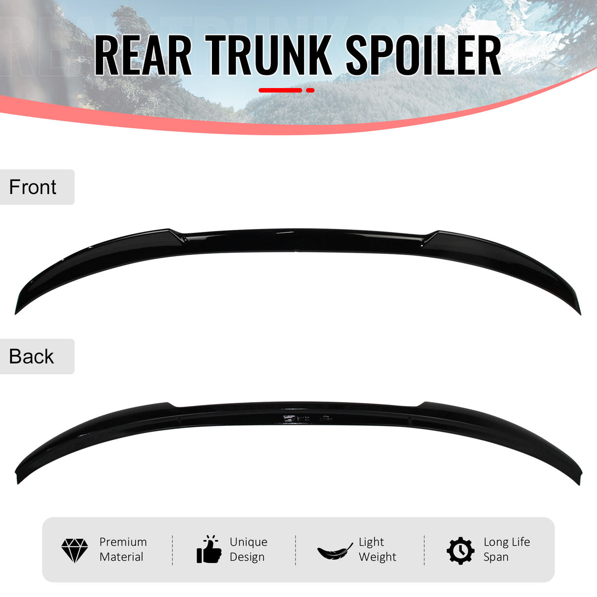 Fits 19-26 G20 Sedan 4-Door Painted #668 Jet Black Trunk Spoiler