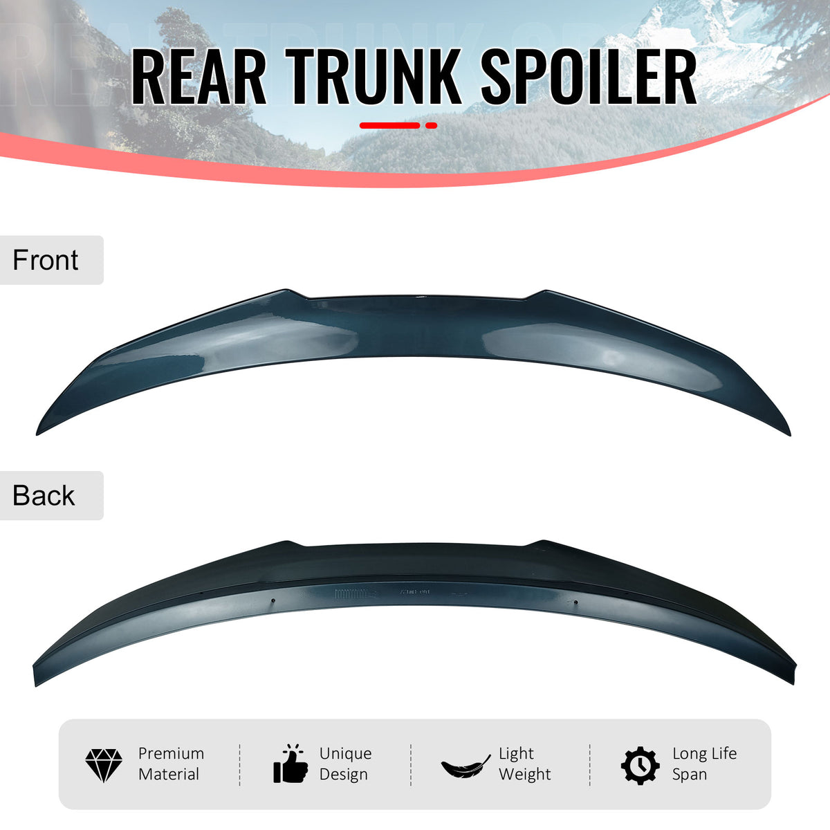 Fits 19-26 G20 PSM Style Painted #C35 Blue Ridge Mountain Metallic Trunk Spoiler