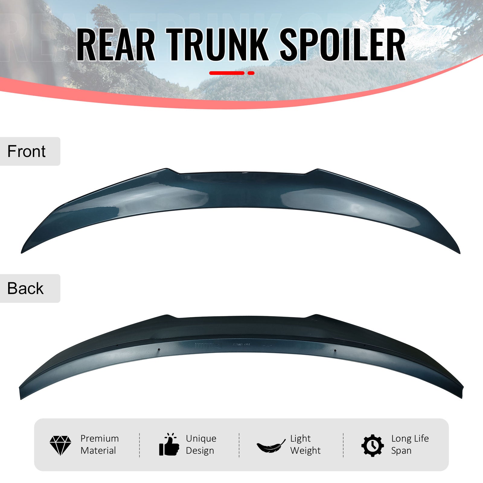 Fits 19-26 G20 PSM Style Painted #C35 Blue Ridge Mountain Metallic Trunk Spoiler