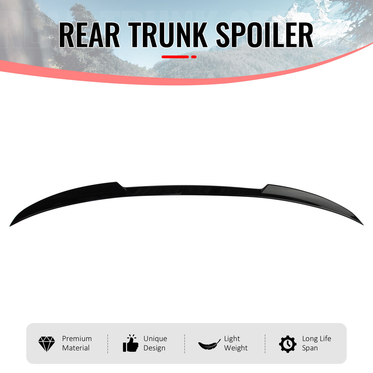 Fits 19-26 G20 Sedan 4-Door Painted #475 Black Sapphire Metallic Trunk Spoiler